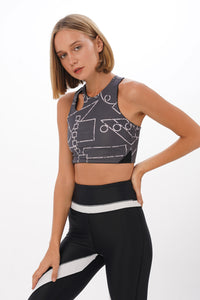 Reverse Seamless Sports Bra in Monochrome