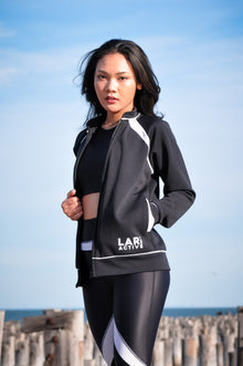  Obsidian Motion Zip Jacket Unisex in Black White - Pre-Order Only