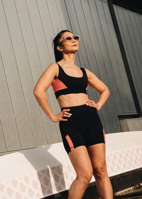 Obsidian Mode Sports Bra in Black Pink Punch