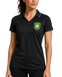 Racquet Club Polo Top in Black